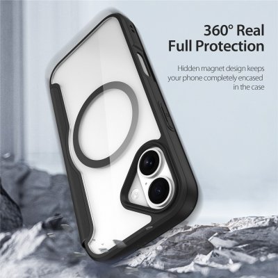 Stöttålig design illustrerad genom bild av fodralet i fuktig miljö, för iPhone 17.
