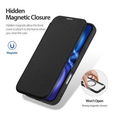 Närbild på fodralets sidosömmar och skyddande kanter för iPhone 17.