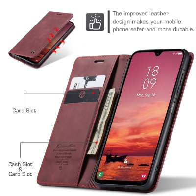 innerfack och korthållare i caseme rött fodral samsung galaxy a17