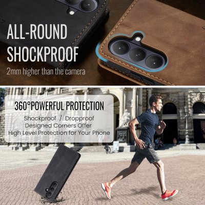 Svart CaseMe Slim mobilfodral till Galaxy S26 – skydd för kamera och skärm