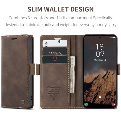 Brunt CaseMe Slim fodral till Galaxy S26 Ultra med magnetstängning och kortfack