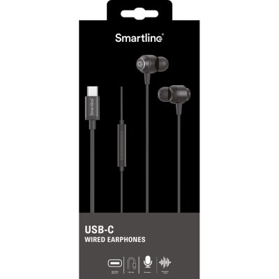 Smartline In-Ear Earphones USB-C Hörlurar Svart