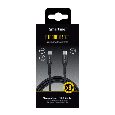 Smartline Lång USB-kabel Samsung Galaxy Z Fold 6 2m USB-C Svart