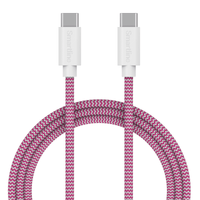 USB-kabel USB-C - USB-C 3A 1m Rosa