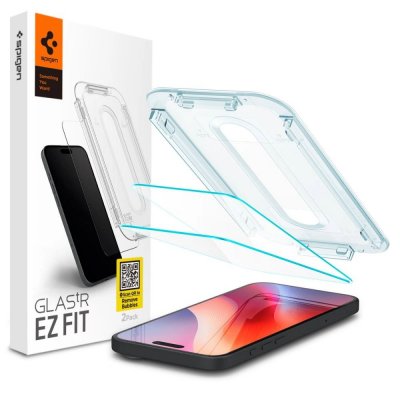 Förpackning med Spigen GLAS.tR EZ Fit skärmskydd till iPhone 17 – 2-pack