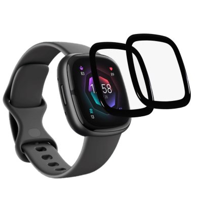 Köp 2 Pack Heltäckande Skärmskydd Fitbit Versa 4/Sense 2 Svart Online