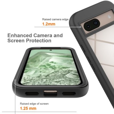 360 Full Cover Edge Case Google Pixel 8a Black