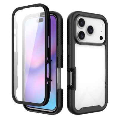 Slimmat iPhone 17 Pro skal med transparent baksida och stötskydd