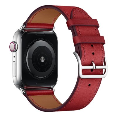 Köp Äkta Läderarmband Apple Watch 38/40/41 mm Röd Online