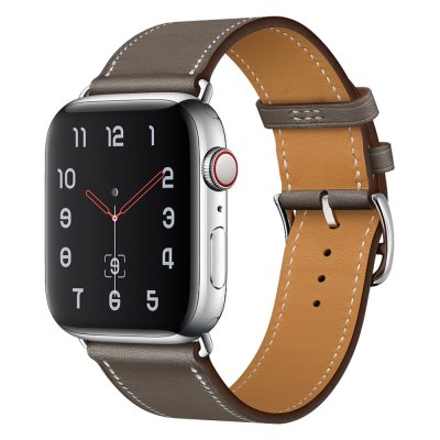 Äkta Läderarmband Apple Watch Series 10 46mm Grå