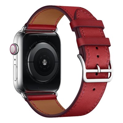 Äkta Läderarmband Apple Watch Ultra 3 49mm Röd