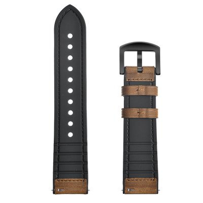 Äkta Läderarmband Garmin Vivoactive 6 Brun - visning baksida båda längderna