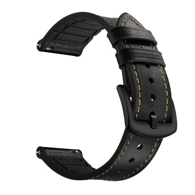 Äkta Läderarmband till Garmin Vivoactive 6 i Svart färg