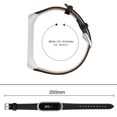 Äkta Läderarmband Xiaomi Mi Band 5/6 Svart - Techhuset.se
