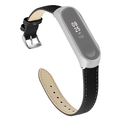 Äkta Läderarmband Xiaomi Mi Band 5/6 Svart - Techhuset.se