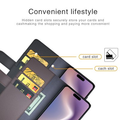 Äkta Läderfodral iPhone 16 Pro Brun
