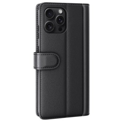 Äkta Läderfodral iPhone 16 Pro Max Svart