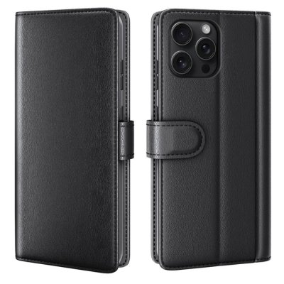 Äkta Läderfodral iPhone 16 Pro Max Svart