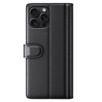 Äkta Läderfodral iPhone 16 Pro Svart