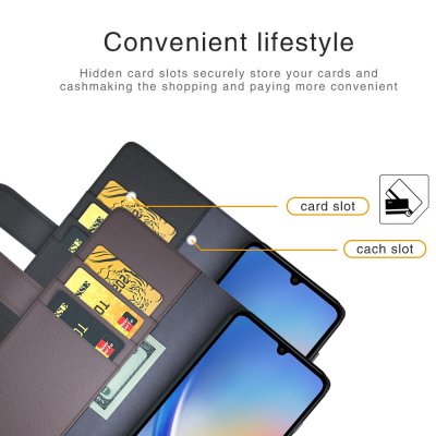 Äkta Läderfodral Samsung Galaxy A35 Brun