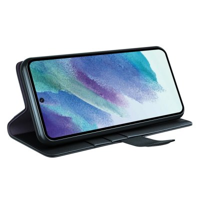 Köp Äkta Läderfodral Samsung Galaxy S21 FE Svart Online