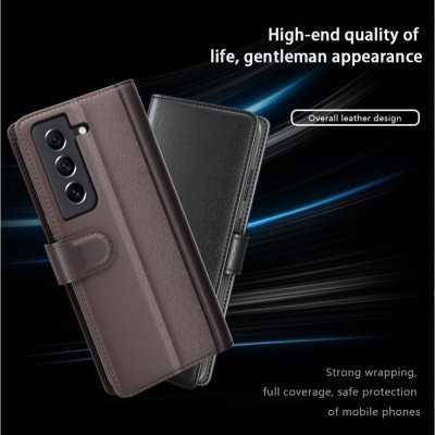 Köp Äkta Läderfodral Samsung Galaxy S21 FE Svart Online