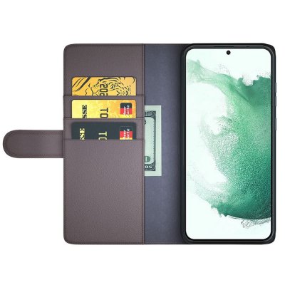 Köp Äkta Läderfodral Samsung Galaxy S23 Brun Online