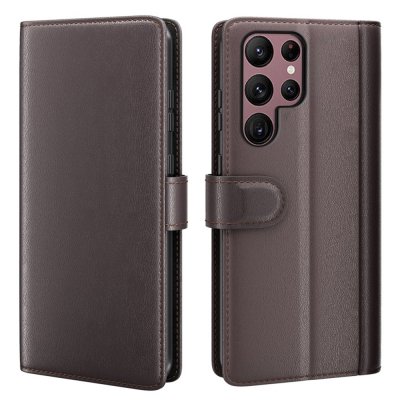 Köp Äkta Läderfodral Samsung Galaxy S23 Ultra Brun Online