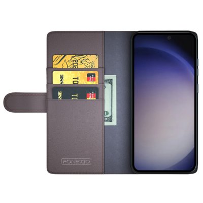 Köp Äkta Läderfodral Samsung Galaxy S24 Brun Online