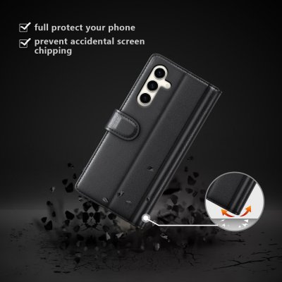 Köp Äkta Läderfodral Samsung Galaxy S24 Plus Svart Online