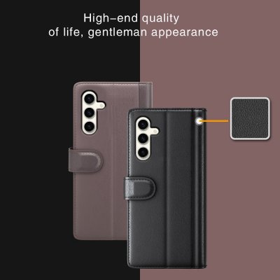 Köp Äkta Läderfodral Samsung Galaxy S24 Plus Svart Online