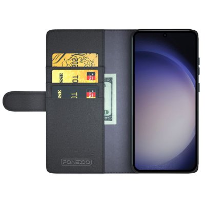 Köp Äkta Läderfodral Samsung Galaxy S24 Ultra Svart Online
