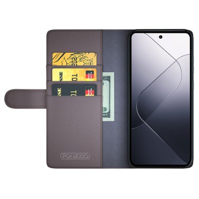 Äkta Läderfodral Xiaomi 14 Brun