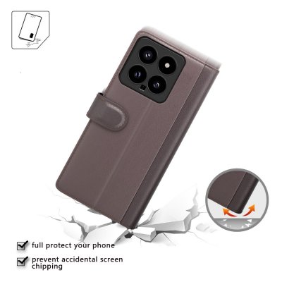 Äkta Läderfodral Xiaomi 14 Brun