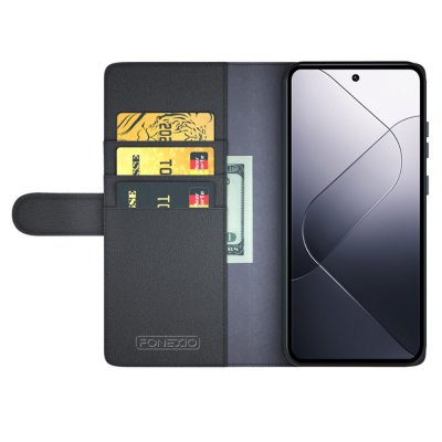 Äkta Läderfodral Xiaomi 14 Svart