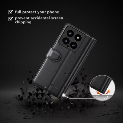 Äkta Läderfodral Xiaomi 14 Svart