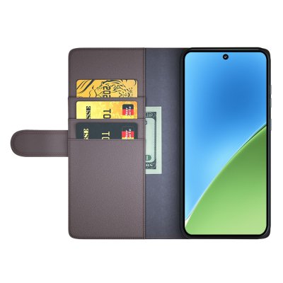 Äkta Läderfodral Xiaomi 15 Brun