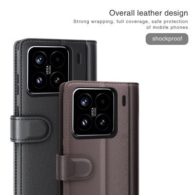 Äkta Läderfodral Xiaomi 15 Brun