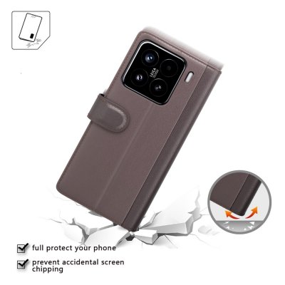 Äkta Läderfodral Xiaomi 15 Brun