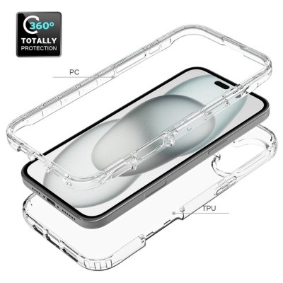 Allround Cover Skal iPhone 16 Plus Transparent