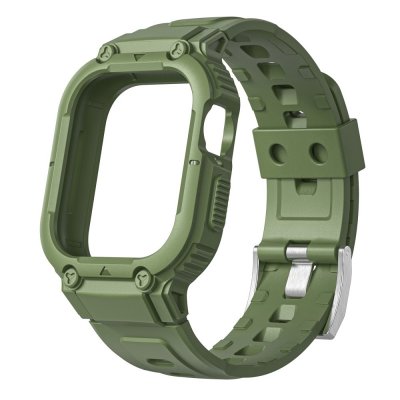 Köp Apple Watch 38/40/41 mm Stöttåligt Skal + Armband Grön Online