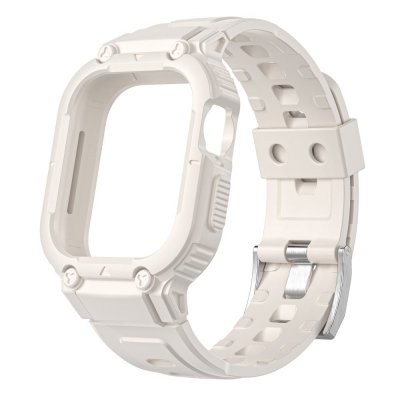 Apple Watch Ultra 3 49mm Stöttåligt Skal + Armband Beige - framsida utan klocka