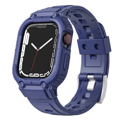 Apple Watch Ultra 3 49mm Stöttåligt Skal + Armband Blå - Framsida
