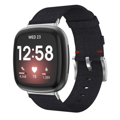 Köp Canvasarmband Fitbit Versa 4/Sense 2 Svart Online