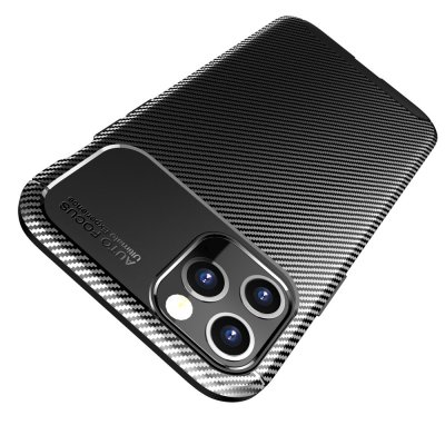 Carbon Shockproof TPU Case iPhone 12 Pro Max Black - Techhuset.se