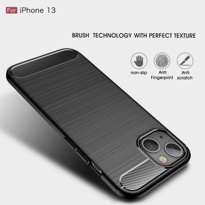 Carbon Shockproof TPU Case iPhone 13 Black - Techhuset.se