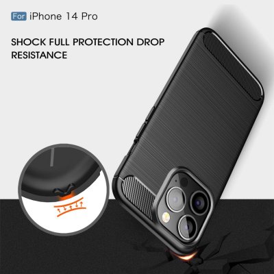Köp Carbon Shockproof TPU Case iPhone 14 Pro Black Online