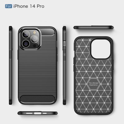 Köp Carbon Shockproof TPU Case iPhone 14 Pro Black Online