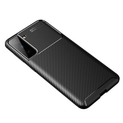 Carbon Shockproof TPU Case Samsung Galaxy S21 Svart - Techhuset.se