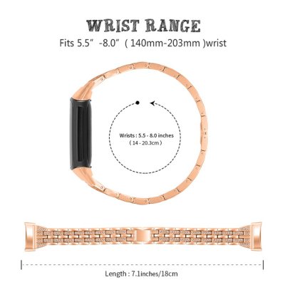 Köp Dual Rhinestone Armband Fitbit Charge 5 Roséguld Online